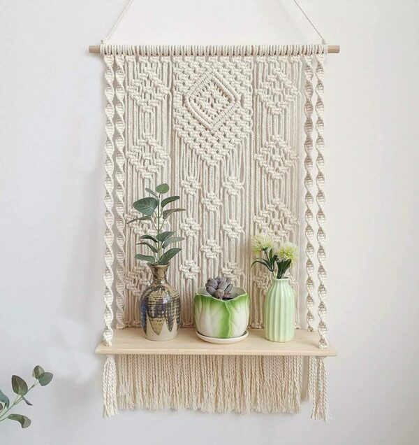 Handmade Macrame Wall Hanging Shelf - Image 2